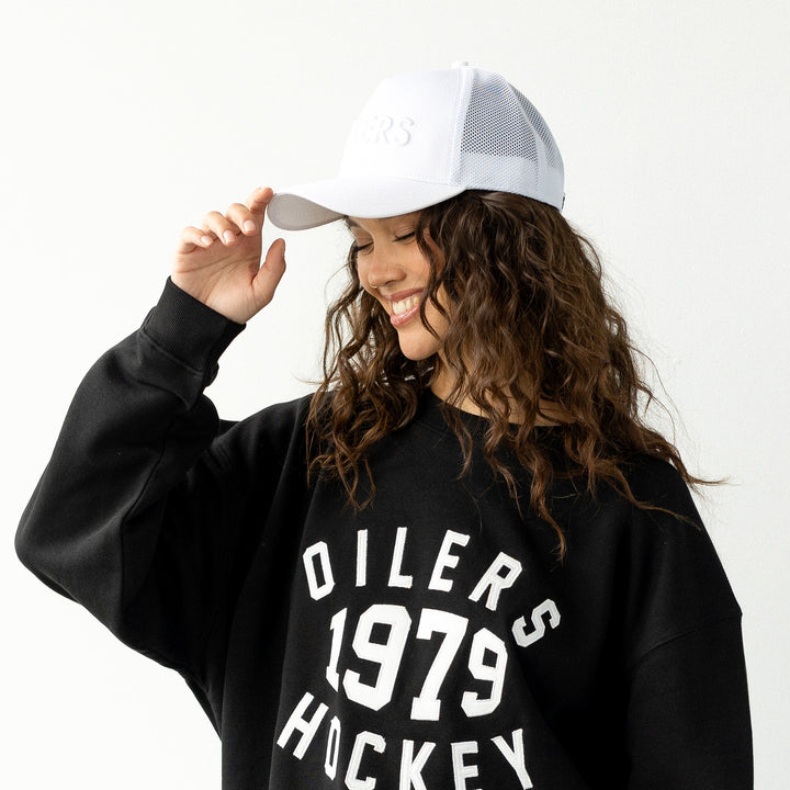 Edmonton Oilers Unisex Line Change Team Trucker White Adjustable Hat
