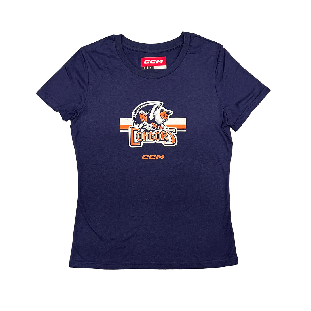 Bakersfield Condors Women's CCM Logo Navy T-Shirt