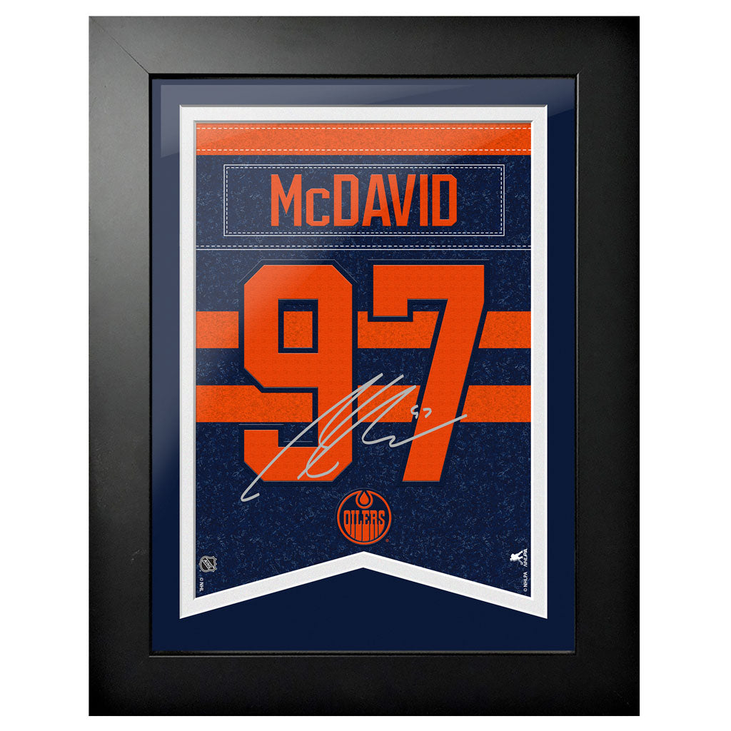 Connor McDavid Edmonton Oilers Framed 12"x 16" Jersey Print