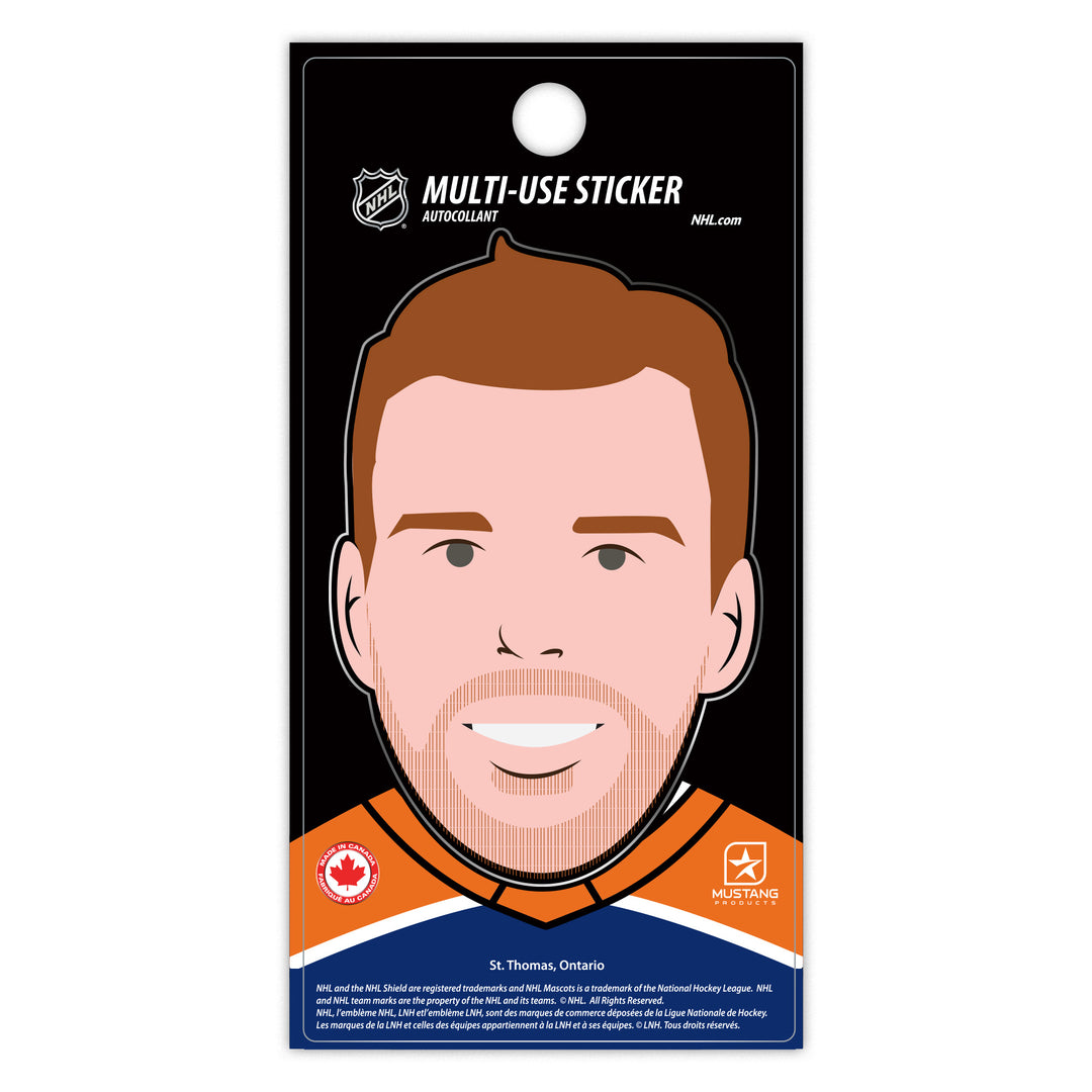 Connor McDavid Edmonton Oilers 3"x 5" Animated Head Decal