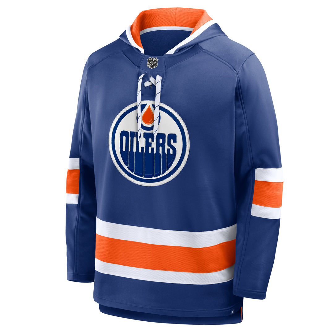 Connor McDavid Edmonton Oilers Fanatics Name & Number Blue Fleece Lace-Up Hoodie