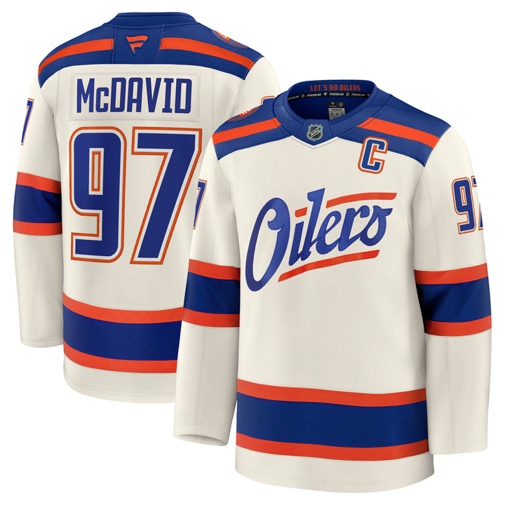 Connor McDavid Edmonton Oilers Fanatics Premium Cream Alternate Jersey