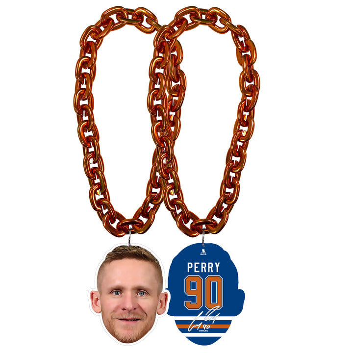 Corey Perry Edmonton Oilers Orange Player Face Fan Chain Necklace