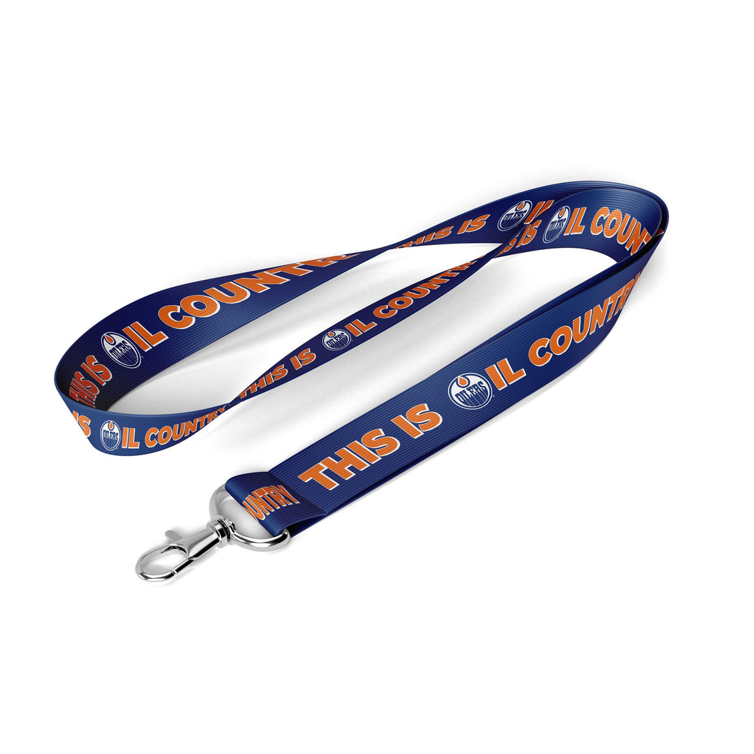 Edmonton Oilers Royal "This Is Oil Country" Sublimated Lanyard