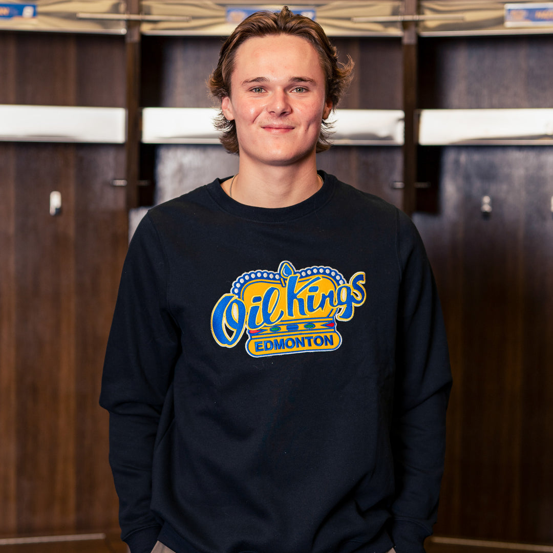 Edmonton Oil Kings Bardown Black Crewneck Sweatshirt