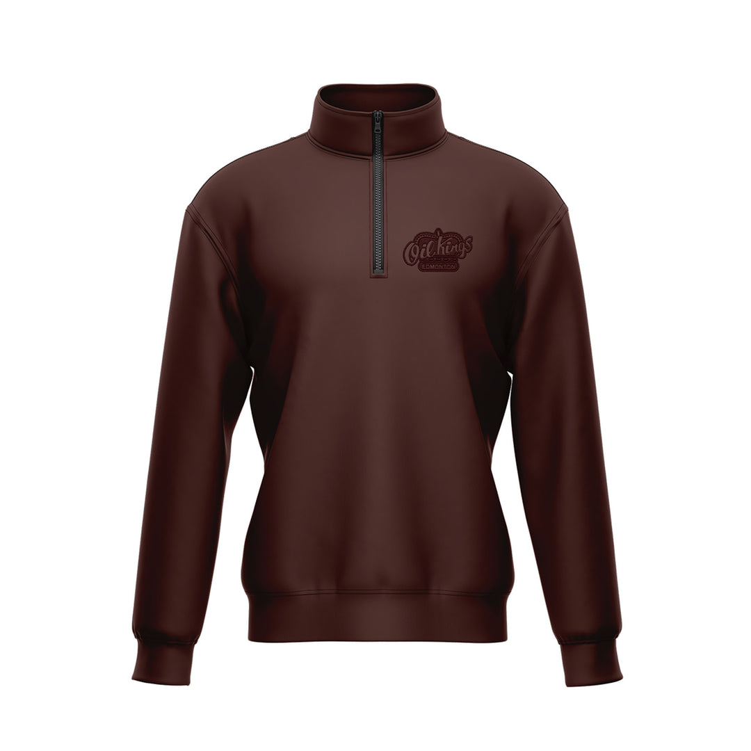 Edmonton Oil Kings Bardown Chocolate Brown Half-Zip Sweatshirt