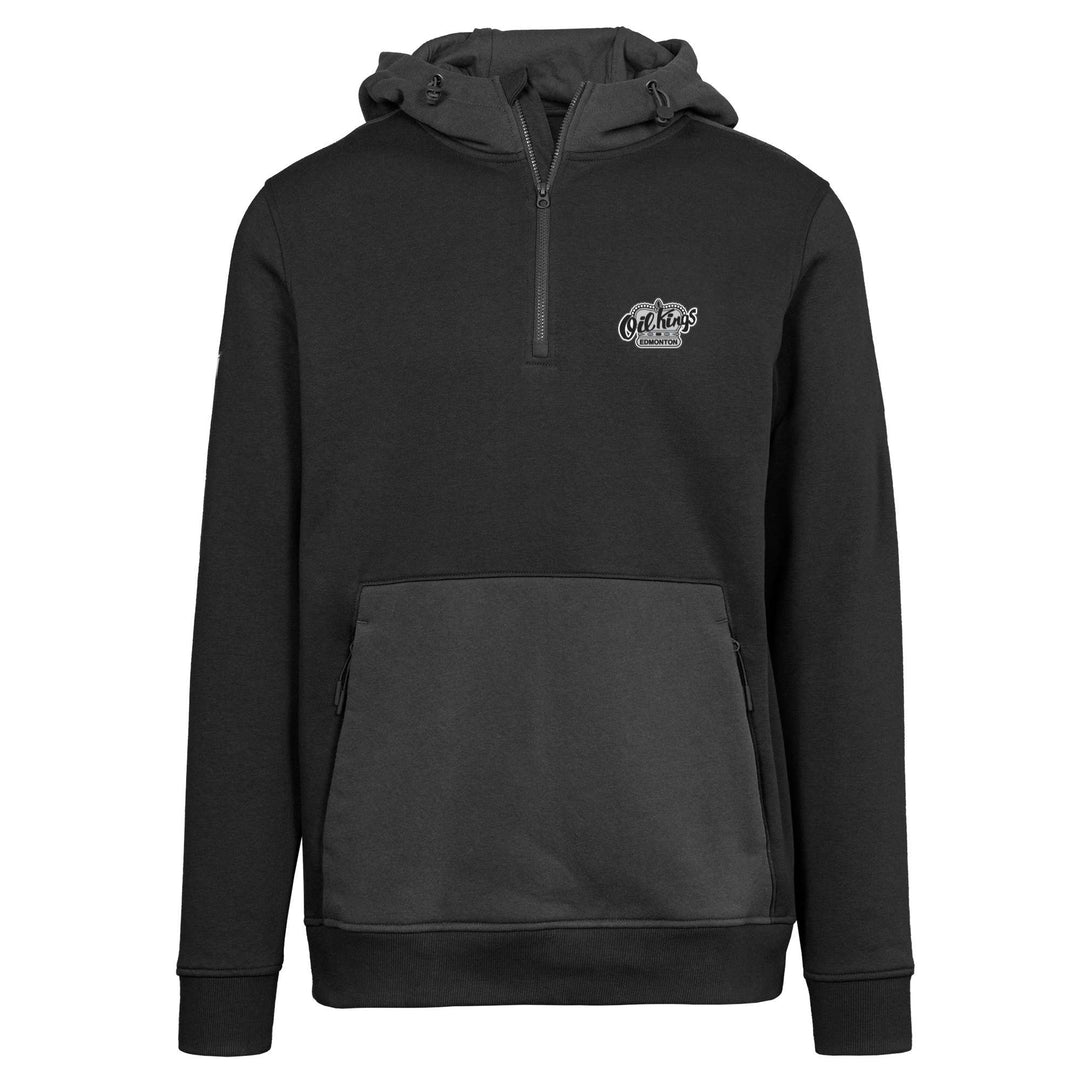 Edmonton Oil Kings Levelwear Chicane Black & Grey Half-Zip Hoodie