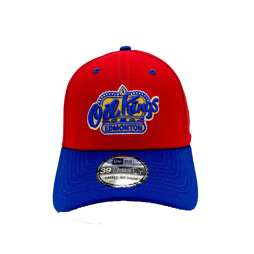 Edmonton Oil Kings New Era Red & Blue 39THIRTY Flex Hat