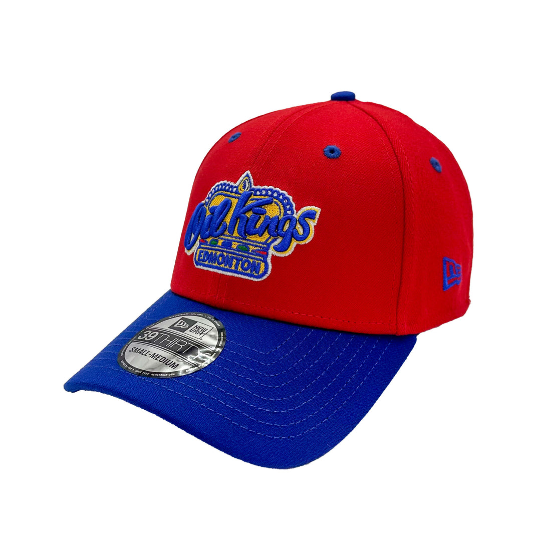 Edmonton Oil Kings New Era Red & Blue 39THIRTY Flex Hat