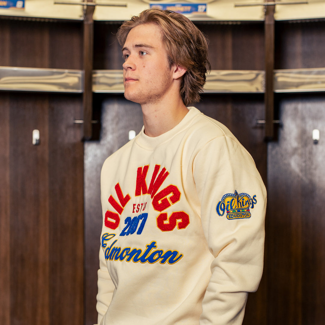 Edmonton Oil Kings Something Inked Cream Bone Crewneck Sweatshirt