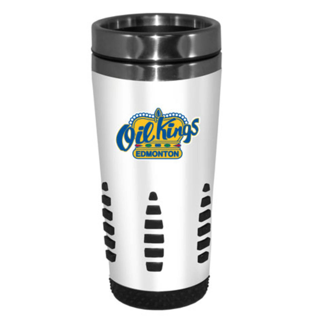 Edmonton Oil Kings White Primary Logo 16 oz Travel Mug
