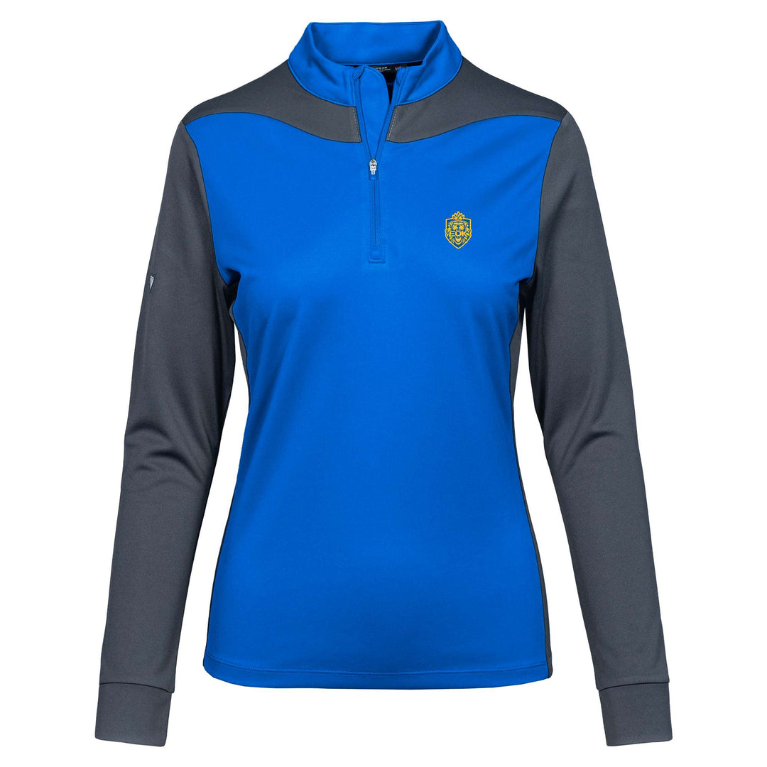 Edmonton Oil Kings Womens Levelwear Keepsake Blue & Grey Half-Zip Sweatshirt
