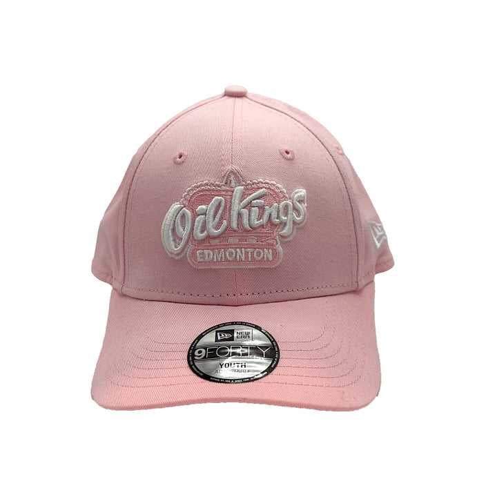 Edmonton Oil Kings Youth New Era Pink 9FORTY Adjustable Hat