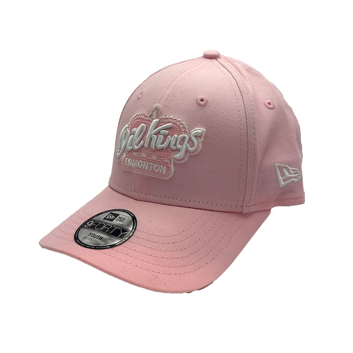 Edmonton Oil Kings Youth New Era Pink 9FORTY Adjustable Hat