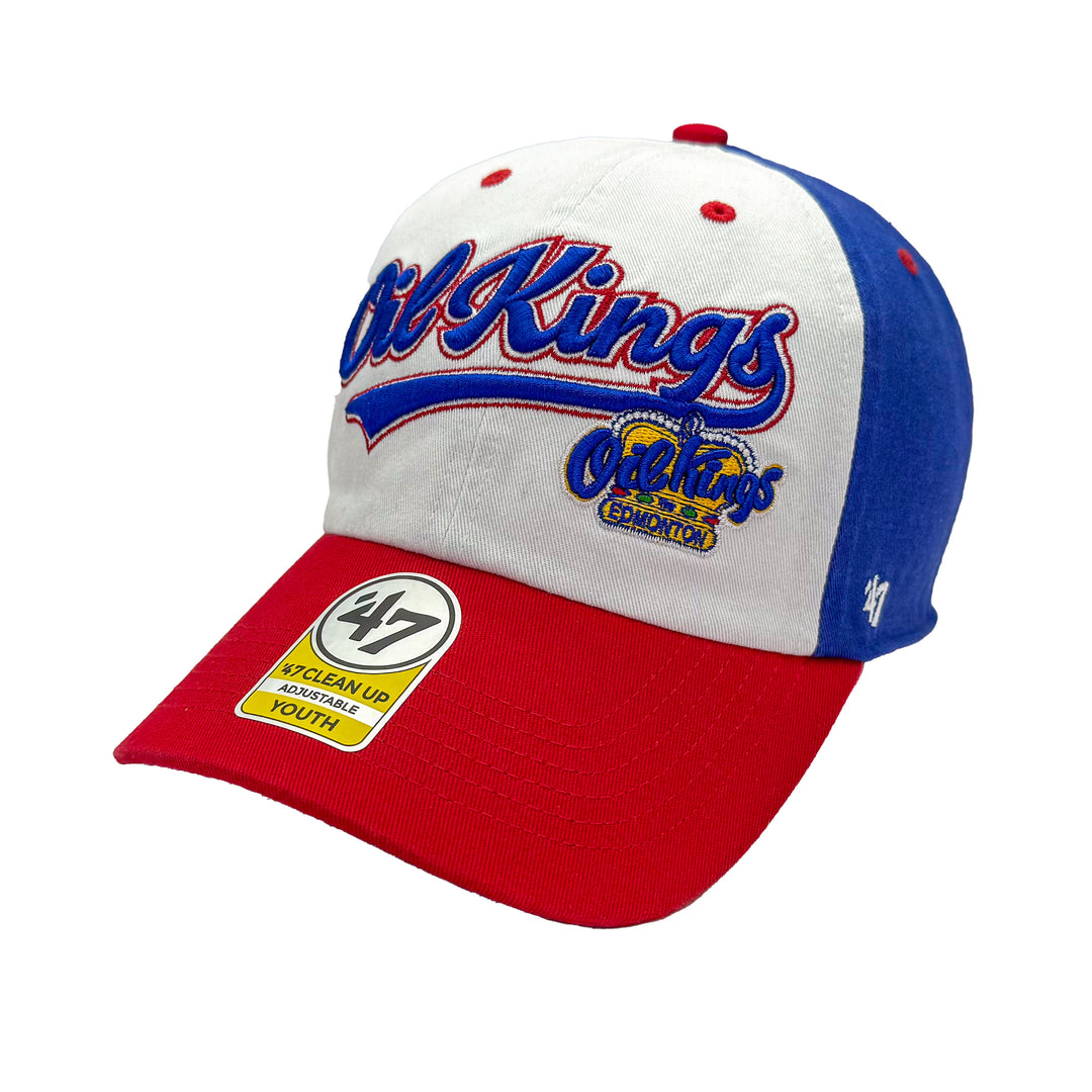 Edmonton Oil Kings Youth '47 Blue & White Scoot Clean Up Adjustable Hat