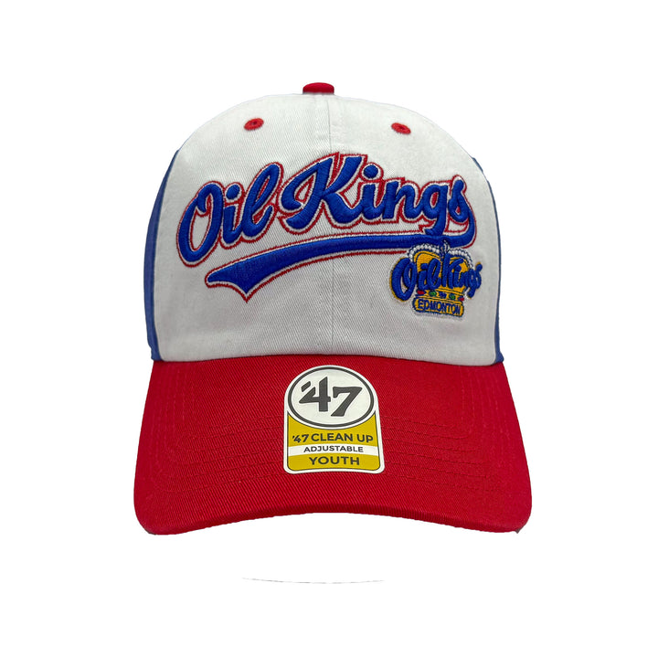 Edmonton Oil Kings Youth '47 Blue & White Scoot Clean Up Adjustable Hat