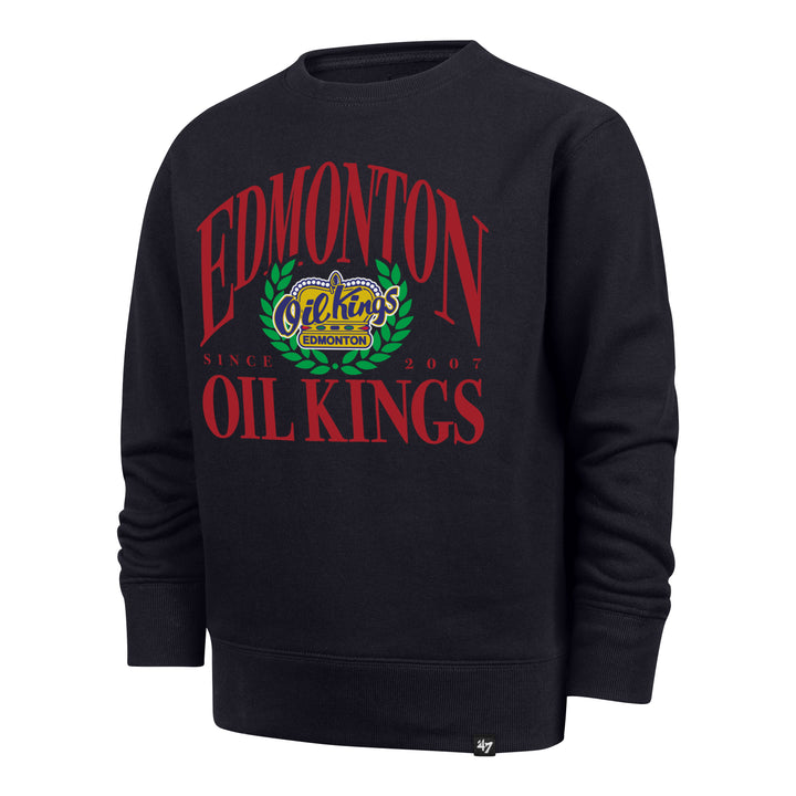 Edmonton Oil Kings Youth '47 Pitchout Black Crewneck Sweatshirt