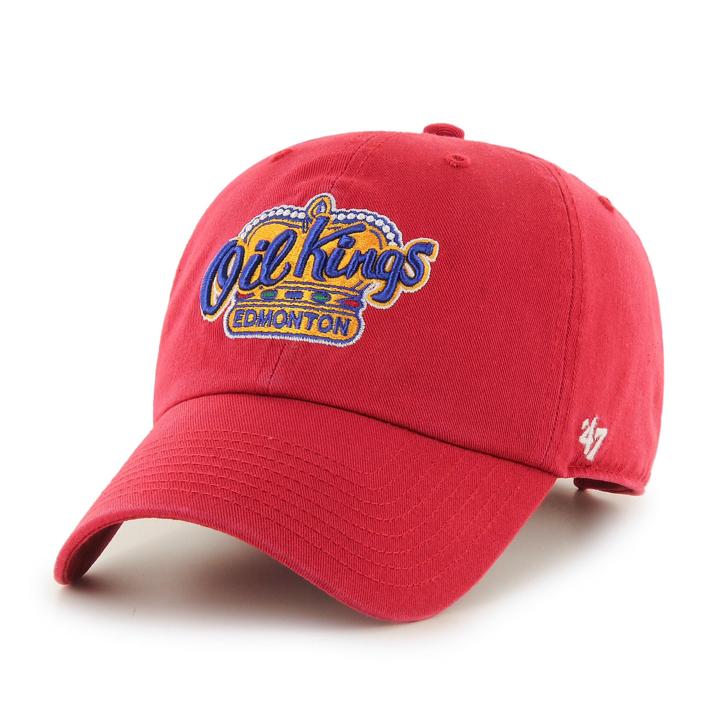 Edmonton Oil Kings '47 Red Primary Logo Clean Up Adjustable Hat ICE