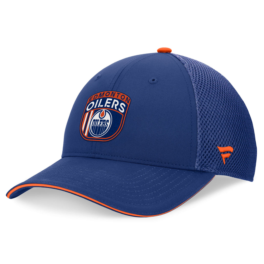 Edmonton Oilers Fanatics Blue 2024 NHL Draft Pro On Stage Snapback Mesh Hat