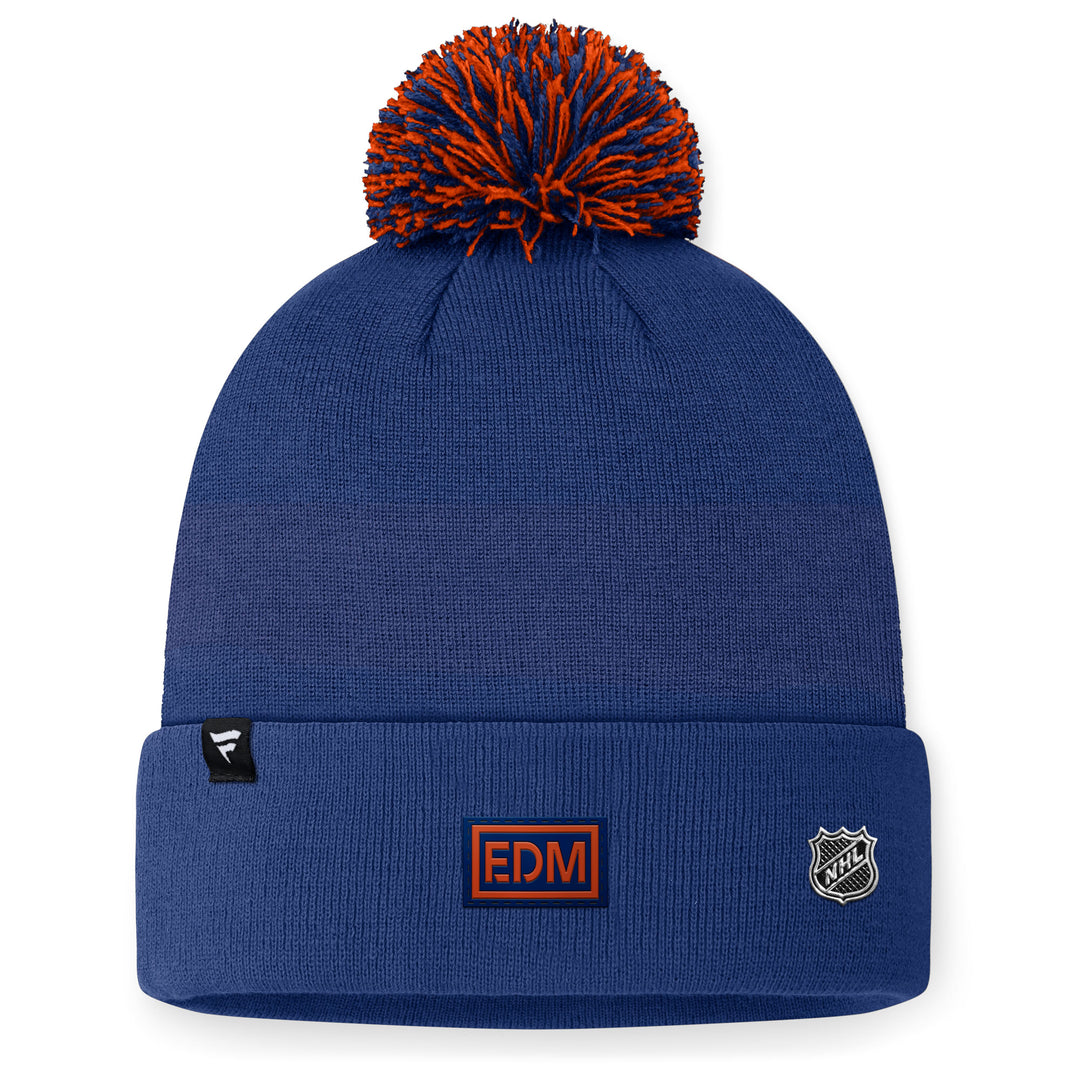 Edmonton Oilers Fanatics Blue 2024 NHL Draft Cuffed Knit Toque w/ Pom