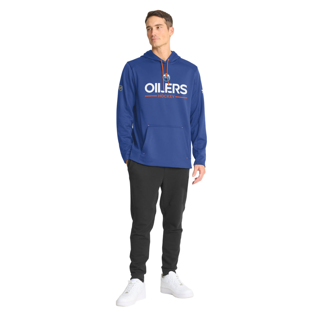 Edmonton Oilers 2025-26 Fanatics Authentic Pro Pullover Blue Rink Side Hoodie