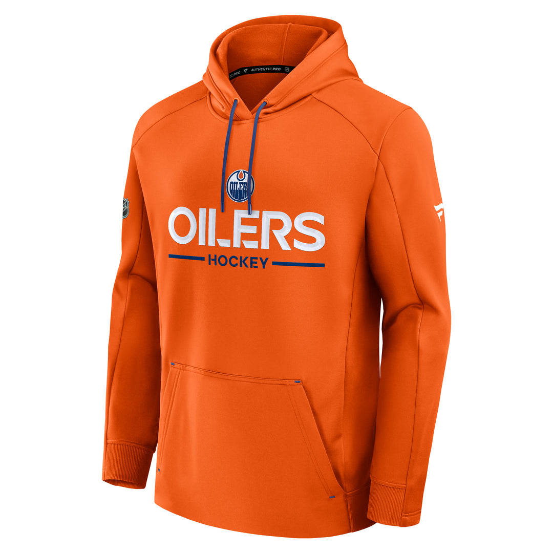 Edmonton Oilers 2025-26 Fanatics Authentic Pro Pullover Orange Rink Side Hoodie
