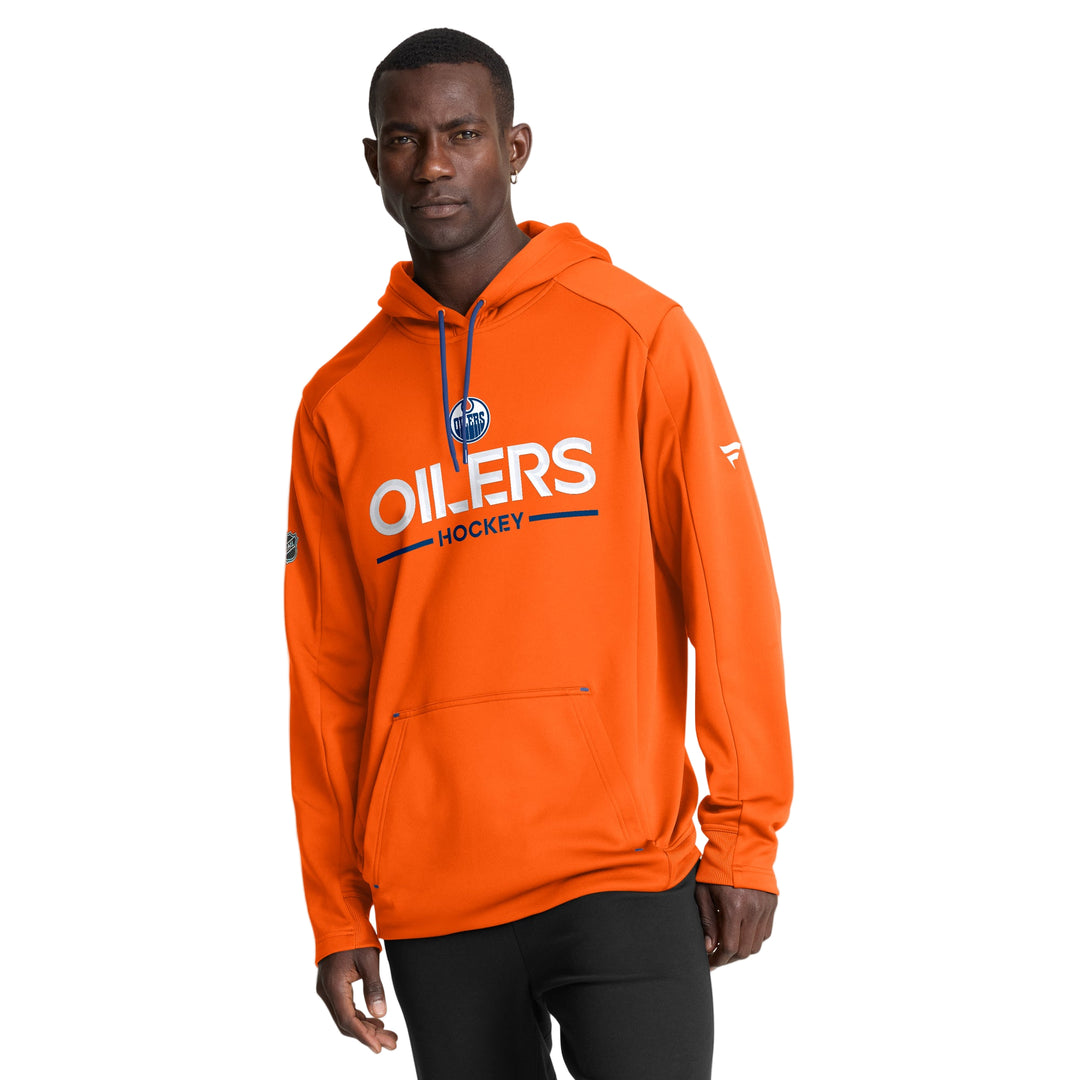 Edmonton Oilers 2025-26 Fanatics Authentic Pro Pullover Orange Rink Side Hoodie