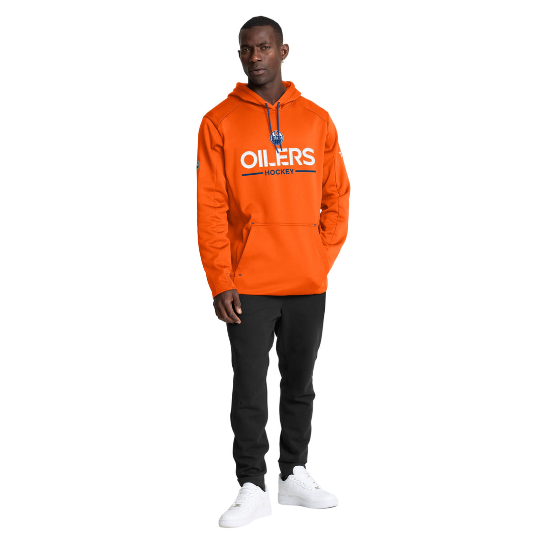 Edmonton Oilers 2025-26 Fanatics Authentic Pro Pullover Orange Rink Side Hoodie