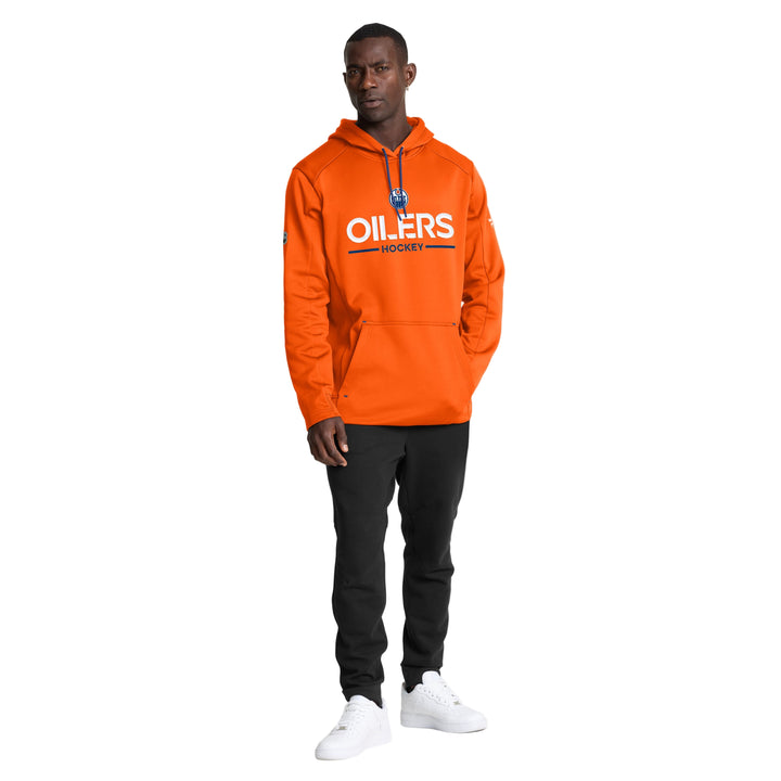 Edmonton Oilers 2025-26 Fanatics Authentic Pro Pullover Orange Rink Side Hoodie