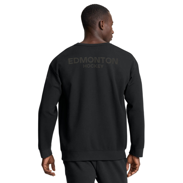 Edmonton Oilers 2025-26 Fanatics Authentic Pro Road Black Crewneck Sweatshirt