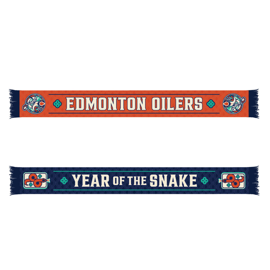 Edmonton Oilers 2025 Lunar New Year "Year of the Snake" Scarf