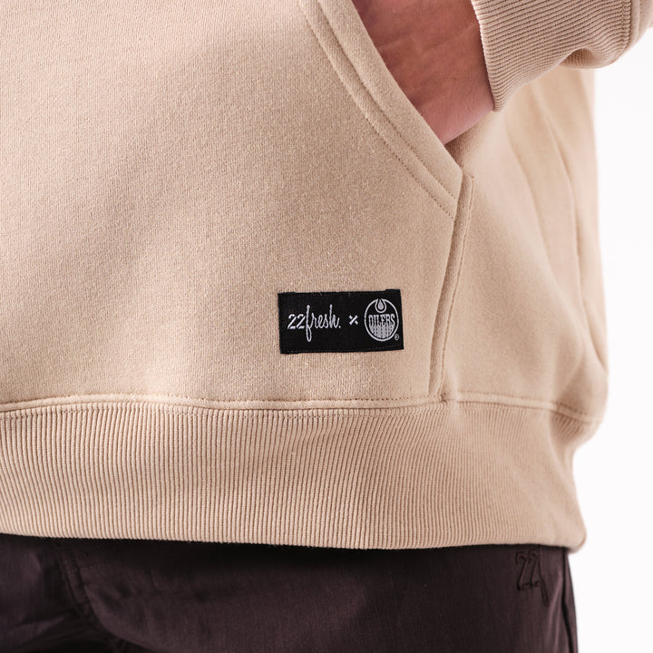 Edmonton Oilers 22Fresh Varsity Script Cream Hoodie