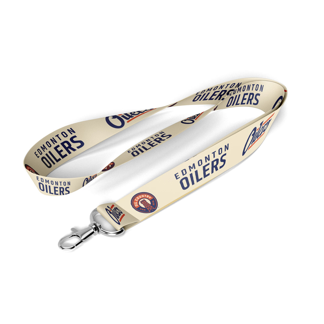 Edmonton Oilers Alternate Cream Sublimated Lanyard