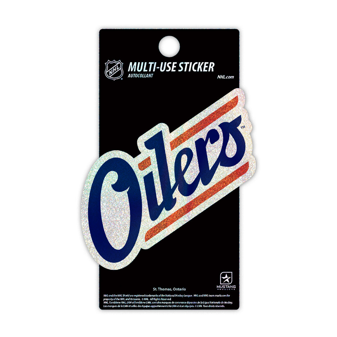 Edmonton Oilers Alternate Logo Glitter Laminated 3" x 5" Decal