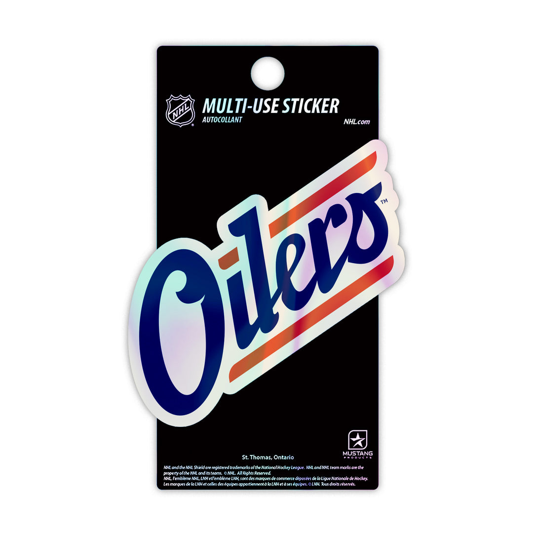 Edmonton Oilers Alternate Logo Holographic Laminated 3" x 5" Decal