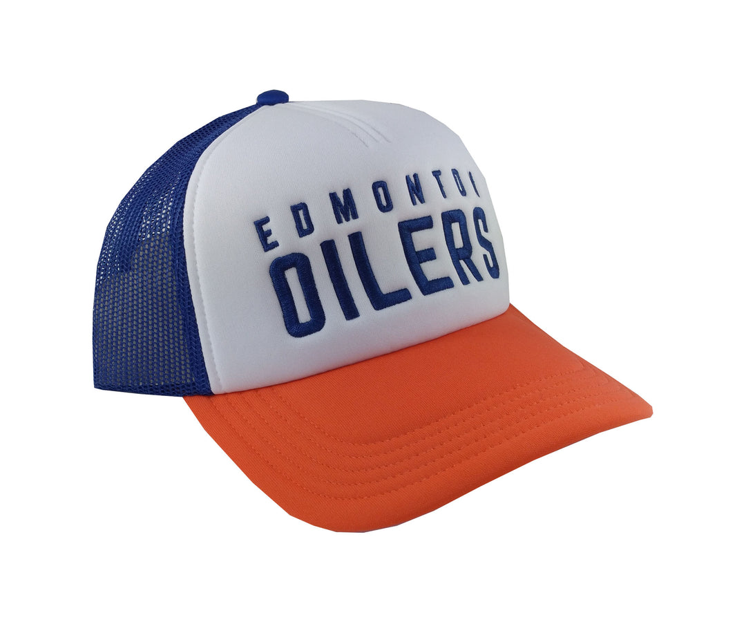 Edmonton Oilers American Needle White & Orange Foam Snapback Hat