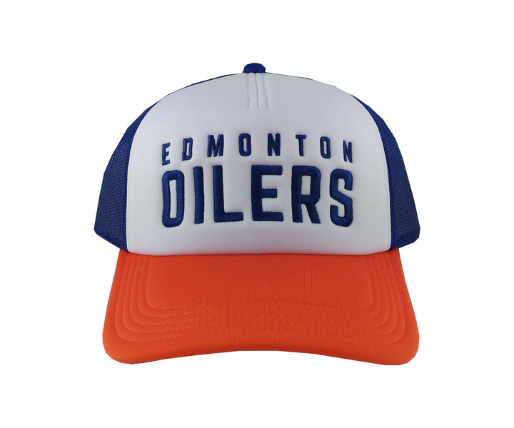 Edmonton Oilers American Needle White & Orange Foam Snapback Hat