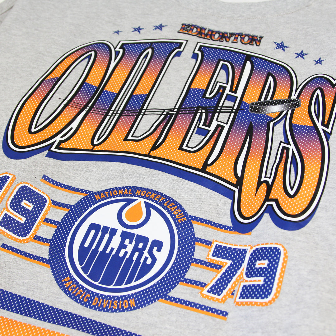 Edmonton Oilers Authmade 1979 Stripe Grey Crewneck Sweatshirt