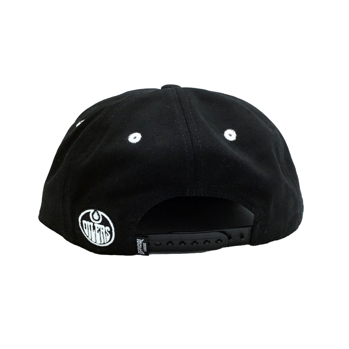 Edmonton Oilers Official League Tonal Logo Black Snapback Hat
