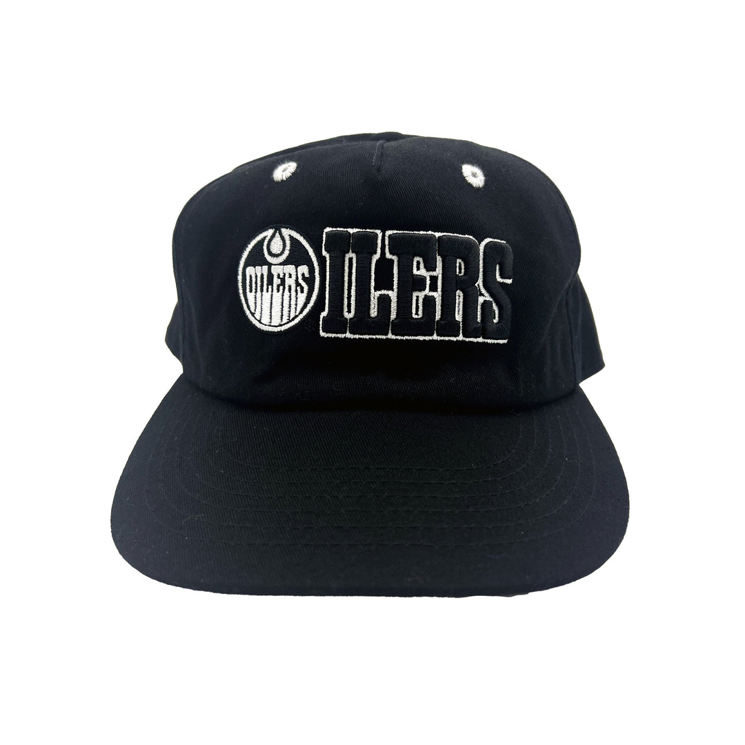 Edmonton Oilers Official League Tonal Logo Black Snapback Hat