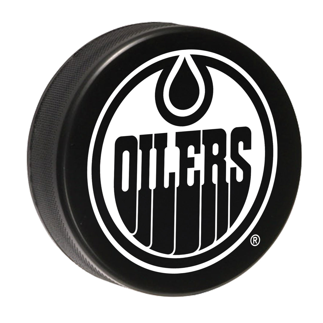 Edmonton Oilers Black & White Stress Puck