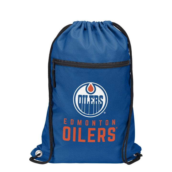 Edmonton Oilers Blue Big Logo Wordmark Drawstring Bag