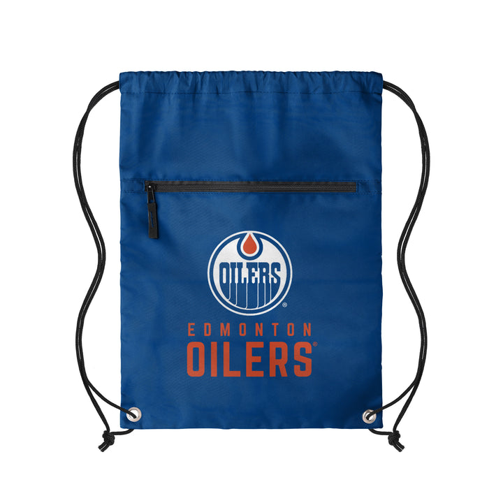 Edmonton Oilers Blue Big Logo Wordmark Drawstring Bag