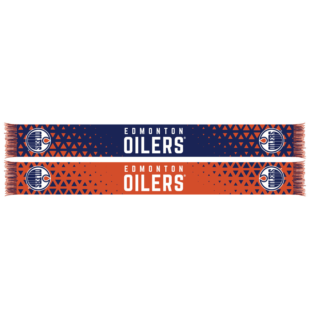 Edmonton Oilers Blue & Orange Pattern Scarf