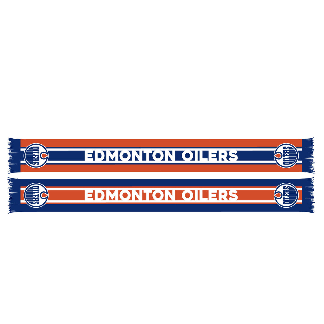 Edmonton Oilers Blue & Orange Stripe Scarf