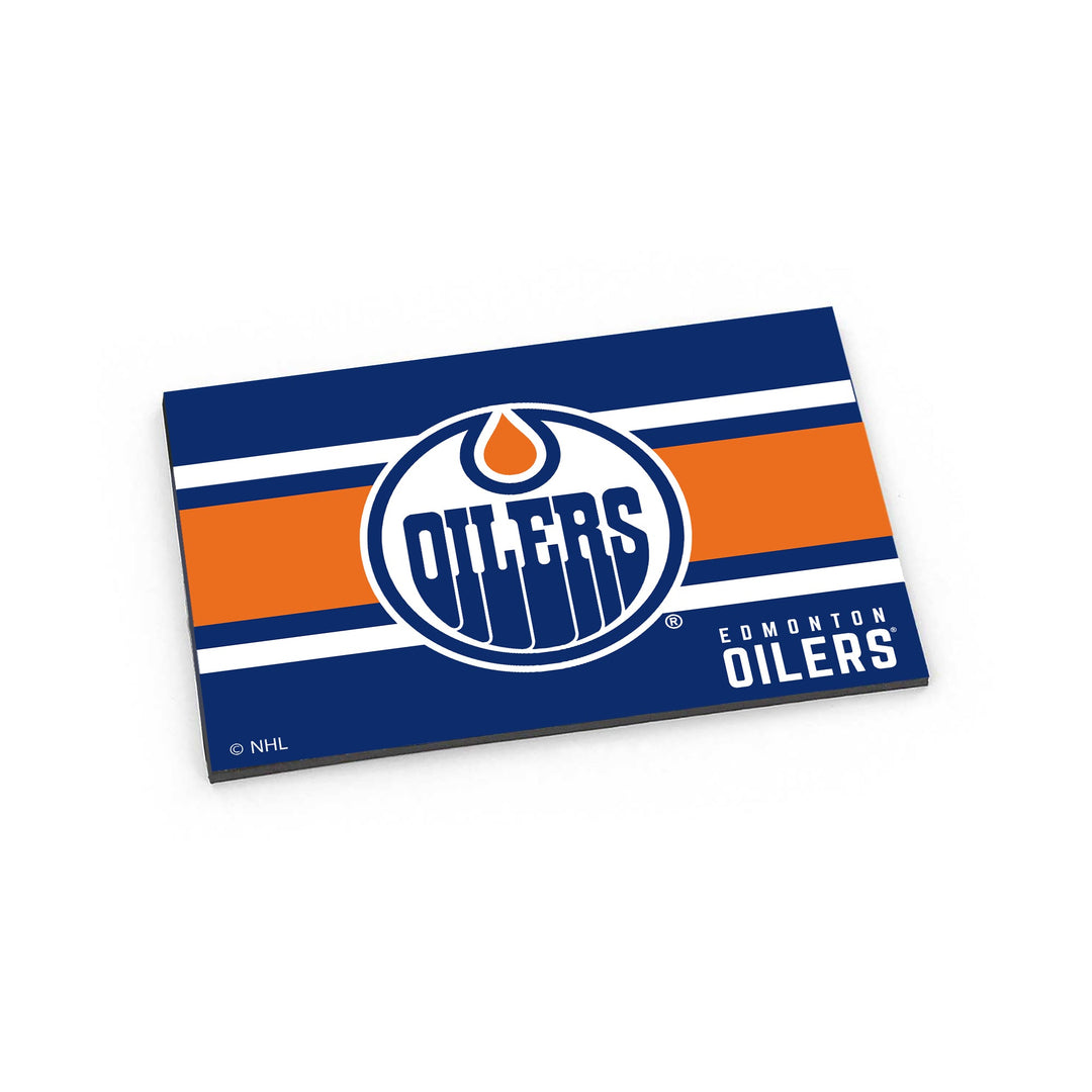 Edmonton Oilers Blue & Orange Striped Fridge Magnet