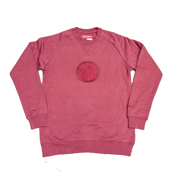 Edmonton Oilers CCM Maroon Acai Fleece Crewneck Sweatshirt
