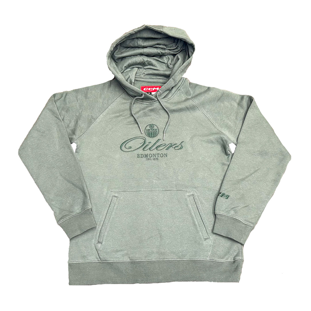 Edmonton Oilers Women’s CCM Sage Green Pullover Hoodie