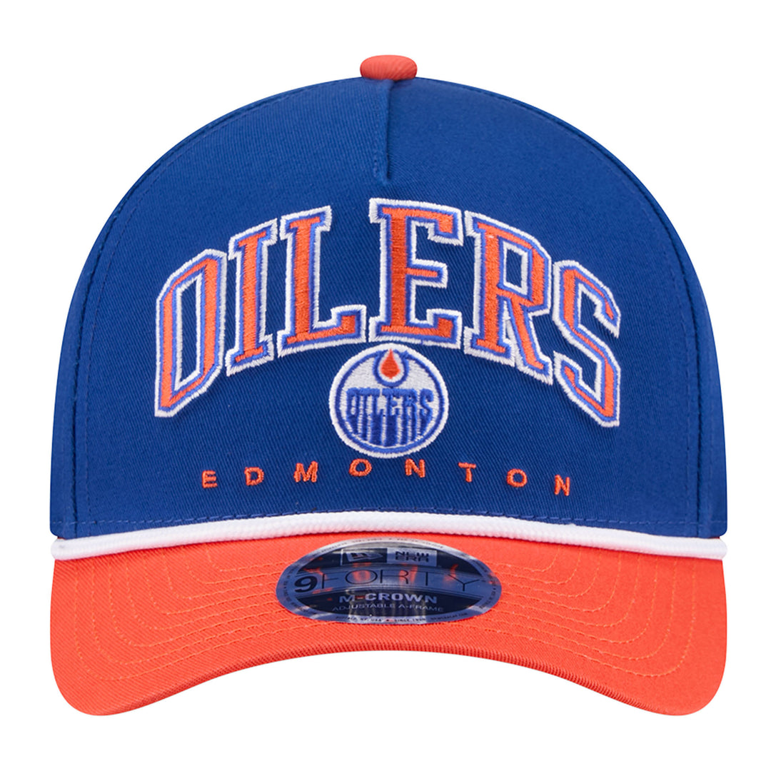 Edmonton Oilers Child New Era Blue Arch 9FORTY M-Crown Snapback Hat