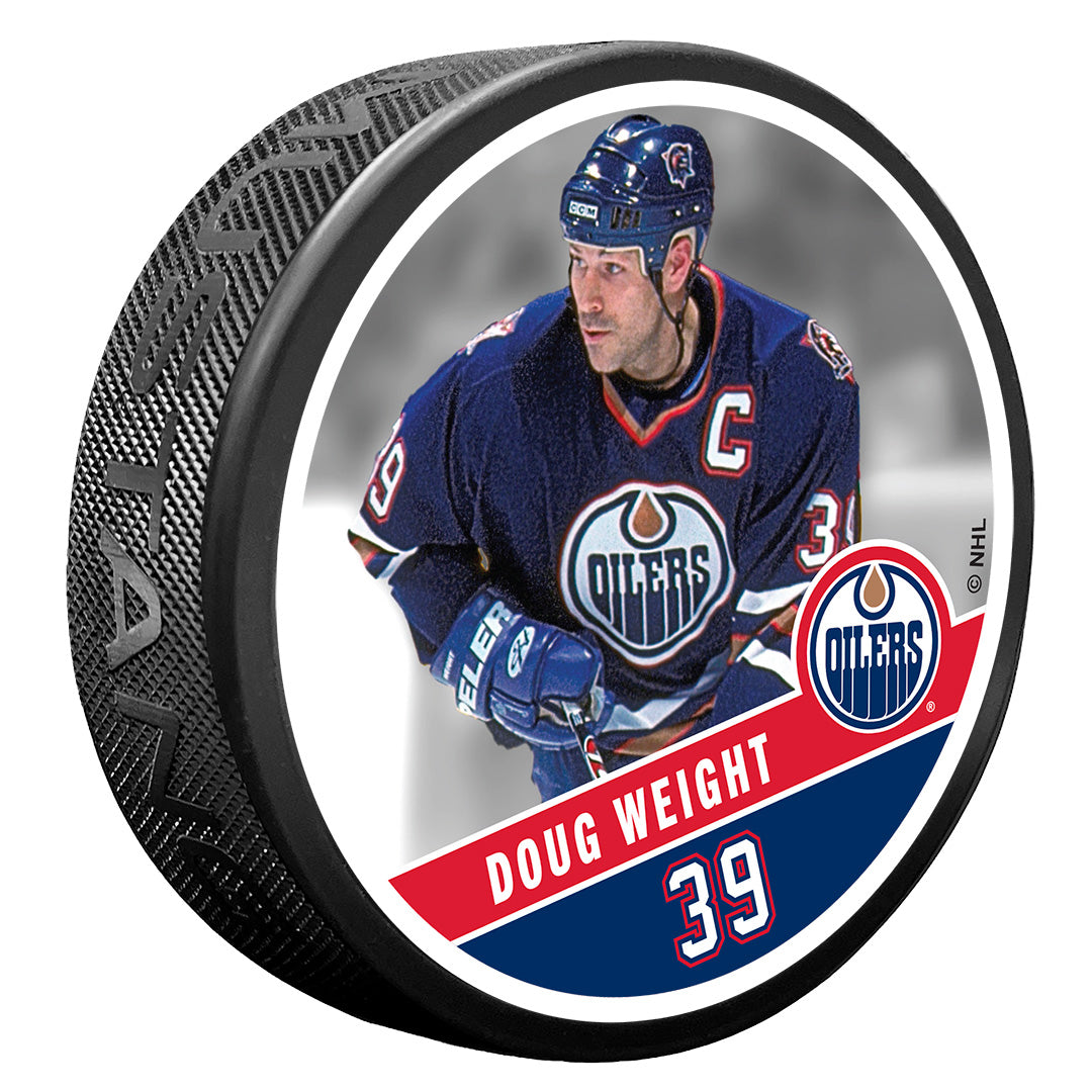 Doug Weight Edmonton Oilers Hall of Fame Night Photo Puck